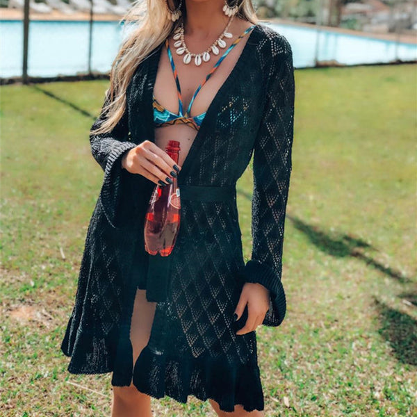 Summer Swimsuit Hollow Knit Beach Bikini Cover Up 2020