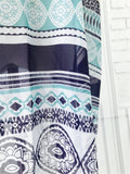 Tassel Print Chiffon Striped Beach Cover Up